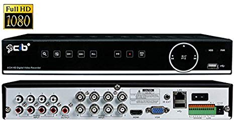 CIB True 1080P HD 8CH Recording and Display DVR system with 2TB HDD with Network Remote Viewing For Most AHD System HD Camera and all 480TLV to 960H TVL Analog Cameras- H80P08K2TB
