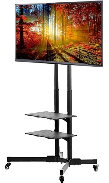 VIVO TV Cart for LCD LED Plasma Flat Panels Stand with Wheels Mobile fits 32 to 65 STAND-TV01B