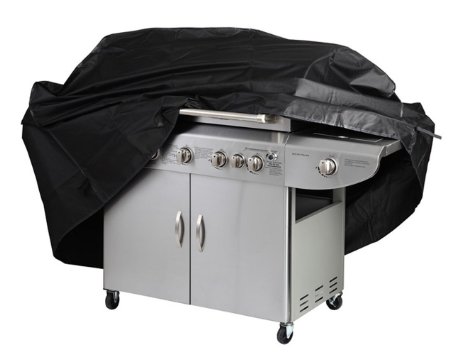 Faswin Medium Waterproof BBQ Grill Cover Wide BBQ Cover with Storage Bag, Black