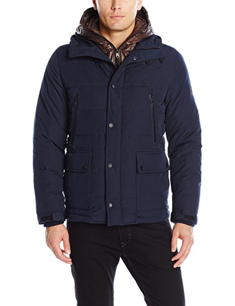 London Men's Faille Fly Front Parka With Double Hood