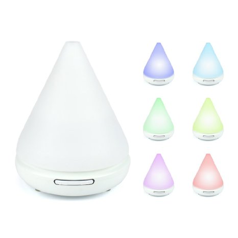 Aromatherapy Essential Oil Diffuser with 7 Color Changing LED Lights Auto Shut-off Function Portable Ultrasonic Mist Aroma Humidifier Best Home Accessories for Bedroom Comes in White