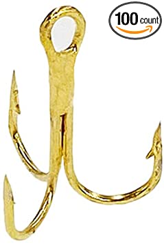 Sanhu Treble Hooks Gold #16 100 Pieces