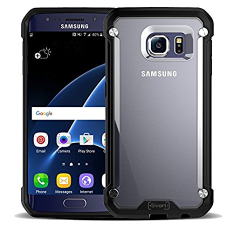 Samsung Galaxy S7 Edge Case, Sivart Samsung Galaxy Case Shock-Absorption Bumper Anti Scratch Clear Back Ultra Thin Phone Case for Samsung Galaxy S7 Edge (Black)
