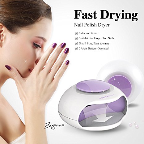 TOUCHBeauty Mini-sized Nail Dryer with Fan and 3 LED Light for Regular Nail Polish Lamp TB-0889N