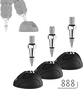 NEEWER Universal Tripod Feet Pad with Detachable Tripod Spikes, 3 Set Non Slip 60mm Diameter Tripod Monopod Rubber Feet Spikes Replacement with 3/8" Screw, Extra Stability and Flexible Angle