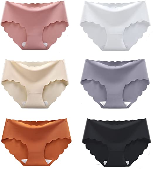 Mink Women’s Seamless Hipster Underwear No Show Panties Invisible Ice Silk Stretch Bikini Underwears 6 Pack