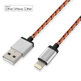 Apple Lightning to USB Cable Apple MFi Certified Nexcon Nylon Braided Apple Charging Cord 33ft  1m for iPhone 6s  6  6 Plus 5s 5c 5 iPad Pro Air 2 mini 43 iPod 5 iPod Nano and More - Orange