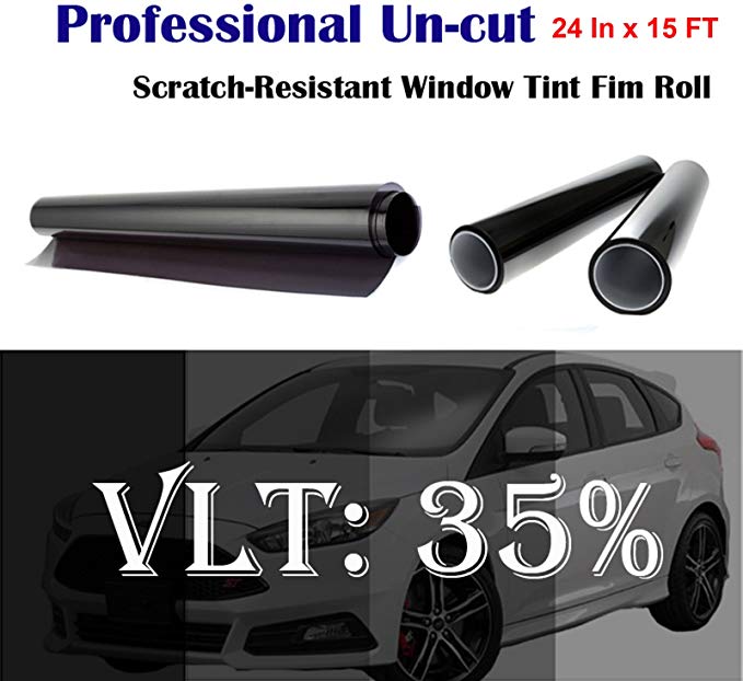 Mkbrother Uncut Roll Window Tint Film 35% VLT 24" in x 15' Ft Feet Car Home Office Glasss