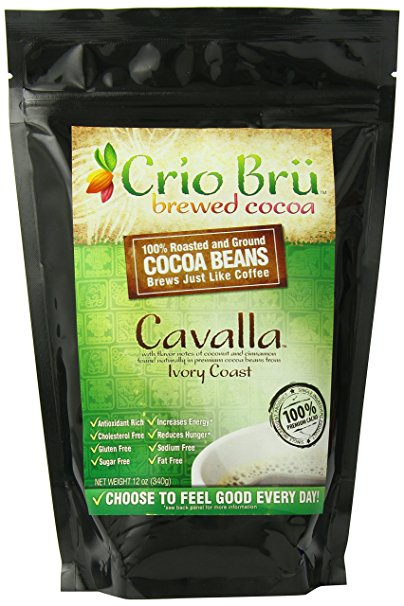 Crio Bru Ground Cocoa Beans, Cavalla Ivory Coast, 12 Ounce