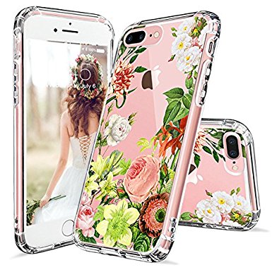 iPhone 7 Plus Case, iPhone 8 Plus Case, MOSNOVO Botany Floral Designed Clear Hard Back Cover and TPU Bumper Protective Shockproof Anti Scratch Case for iPhone 7 Plus (2016) / iPhone 8 Plus (2017)