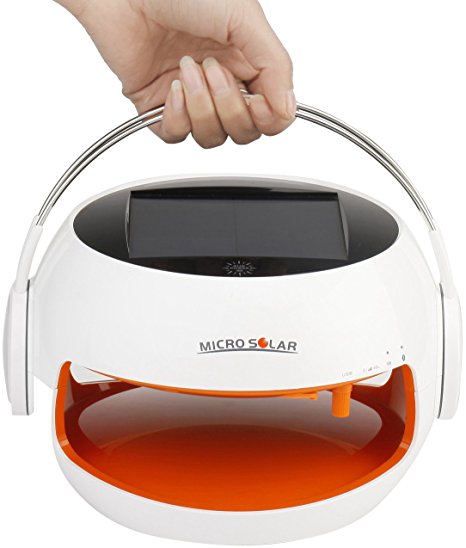 MicroSolar - Portable - Cute Gift - Solar Powered Bluetooth Speaker - Eco Friendly - Waterproof IP44 - 10 hours battery --- (Orange)