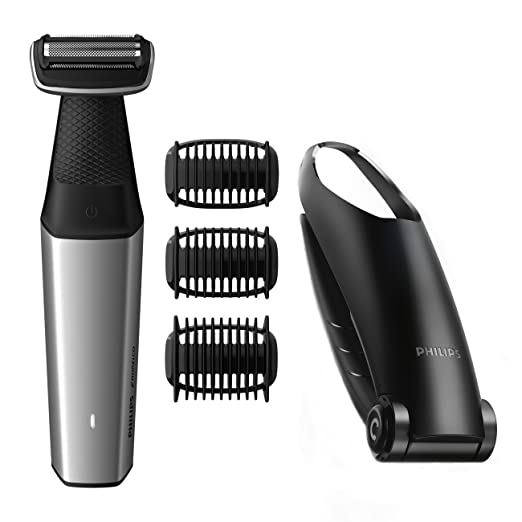 Norelco SHOWERPROOF Body Trimmer, Features Three Attachment Combs and BONUS FREE Back Attachment For Extended Reach Included