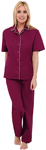 Alexander Del Rossa Women's Lightweight Button Down Pajama Set, Short Sleeved Printed Cotton Pjs