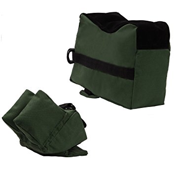 Shootmy Tactical Rest Bag Set Front and Rear Bag Combo-Unfilled, Tackdriver Rest Bag, Deluxe, Universal, Color Green