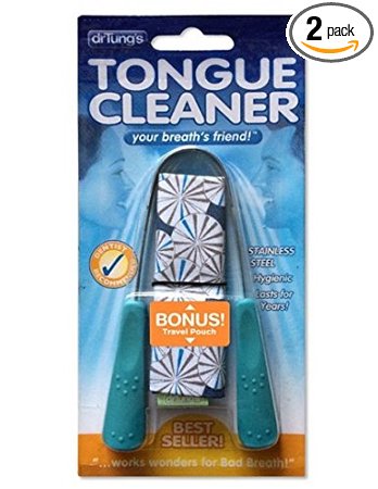 Dr. Tung's Tongue Cleaner, Stainless Steel (2) (colors may vary)