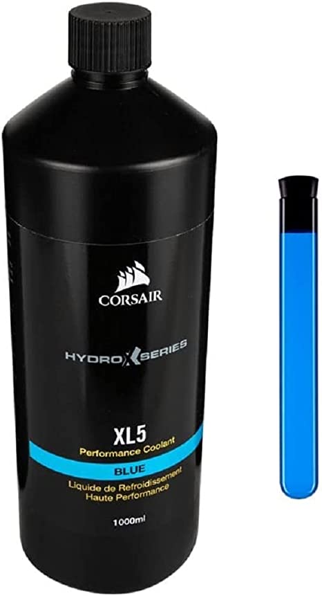 Corsair Hydro X Series XL5 Performance Coolant (Vibrant Translucent Colour, Long-Life Composition, Enhanced Anti-Corrosion and Anti-Bacterial Inhibitors) 1 Litre - Blue