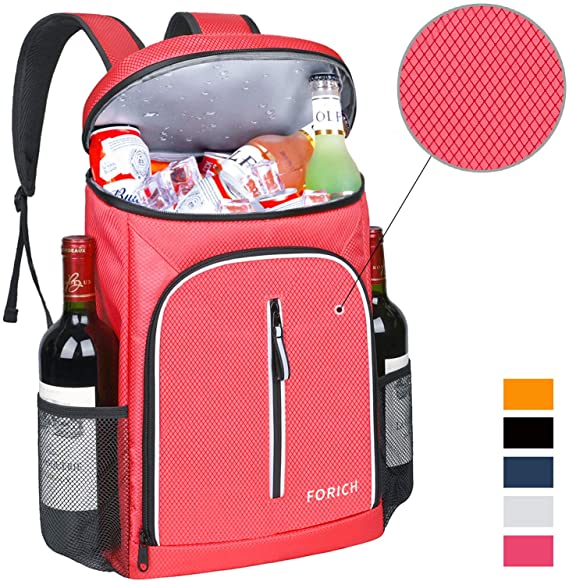 FORICH Soft Cooler Backpack Insulated Waterproof Backpack Cooler Bag Leak Proof Portable Cooler Backpacks to Work Lunch Travel Beach Camping Hiking Picnic Fishing Beer for Men Women (Watermelon Red)