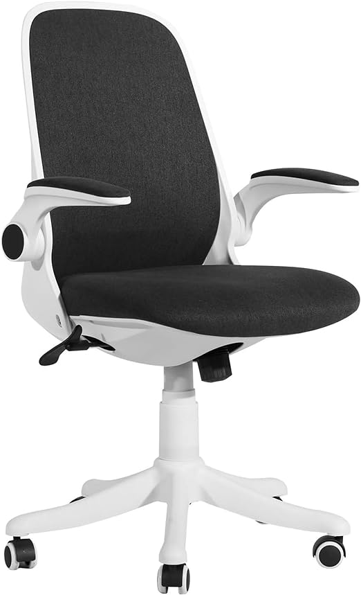 VECELO Black Desk Wheels/Armrests Modern Home Office Chair Adjustable Height Task/Work 360° Swivel 39" H