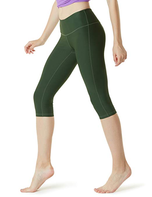 TSLA Yoga 17 Inches Capri Mid-Waist Pants w Hidden Pocket