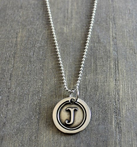 Personalized Wax Seal 925 Sterling Silver 18 inch Necklace Letter J