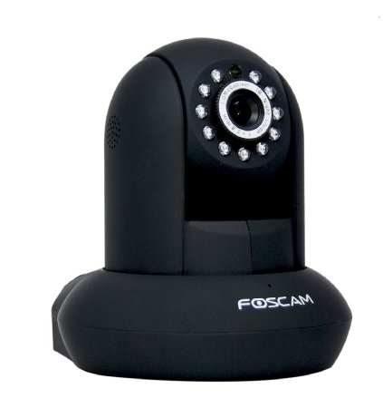 Foscam FI9821E POE Power Over Ethernet Megapixel HD 1280 x 720p H264 Wired PanTilt IP Camera with IR-Cut Filter - 26ft Night Vision and 28mm Lens 70 Viewing Angle - Black