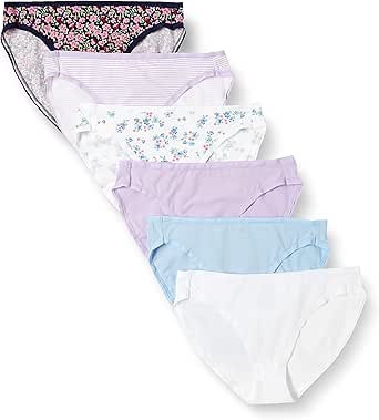 Amazon Essentials Women's Cotton High Leg Brief Underwear (Available in Plus Size), Multipacks