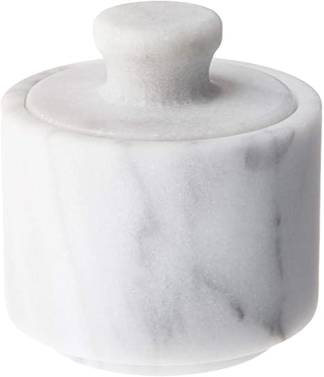 Fox Run 3849 Marble Salt Cellar, White