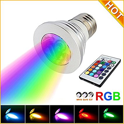 3W RGB Color Bulb E27 Color lamp 16 Color Changing LED RGB Bulb Light Color Spotlight,led bulb,LED Spotlight