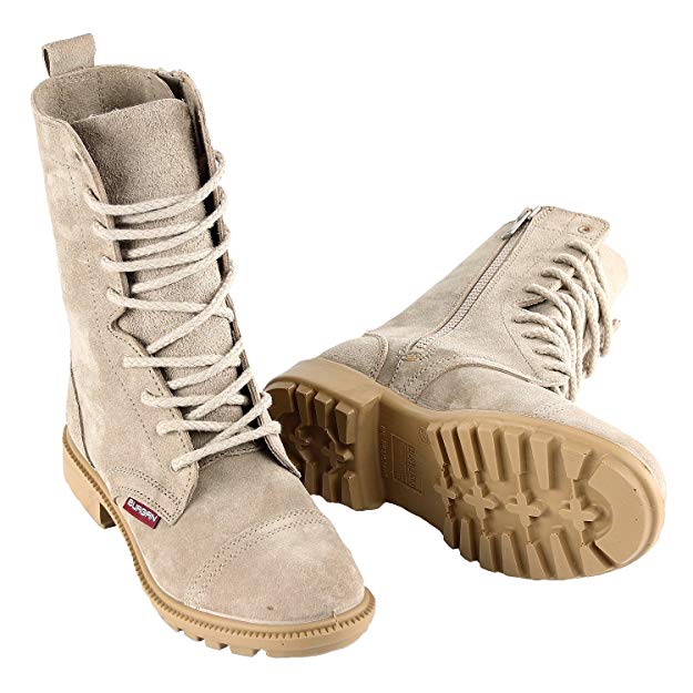 BURGAN 832 Desert Combat Boot - All Suede Leather with Side Zipper (Unisex) Casual Outdoor for Men and Women
