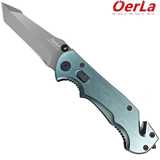 Oerla EDC Folding Camping Knife for Outdoor Survival Defense TAC Knifes 440 Blade Stainless Steel