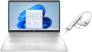 Hp 17.3" FHD Laptop | AMD Ryzen 5 5500U (Beat i7-1195G7) | 16GB RAM | 1024GB SSD | Fingerprint Reader | Windows 11 S | Bundle with USB 3.0 Hub