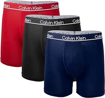 Calvin Klein Men`s Microfiber Stretch Boxer Briefs 3 Pack (Medium, Black(NP2444-003)/O_R)