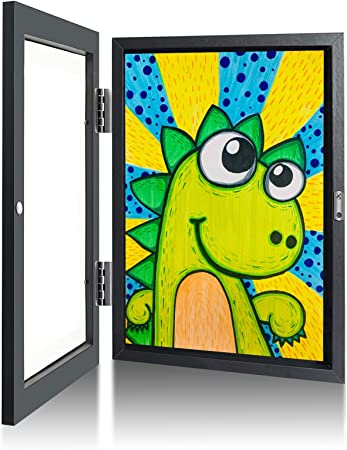 ZEUS 8.3”x11.8” Kids Art Frames, A4 kids artwork frames changeable, Kids Art Frames Front Opening | Changeable Picture Display for A4 Art-Work, Art Frames for Portfolio Storage - Black