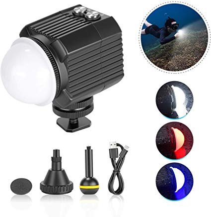 Neewer Underwater Lights Dive Light High Power Fill-in Light 195 Feet Waterproof LED Video Light with 5 Modes Compatible with Yuneec Drones DJI Osmo Pocket Osmo Action GoPro 7/6/5 Canon Nikon DSLRs