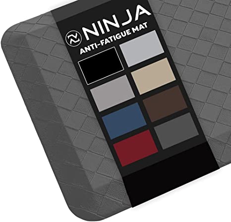 Ninja Brand Premium Floor Comfort Mat, Ergonomically Engineered, Extra Support Floor Pad, Commercial Grade Rug for Kitchen, Gaming, Office Standing Desk Mats, 20x32 Inches, Graphite Gray