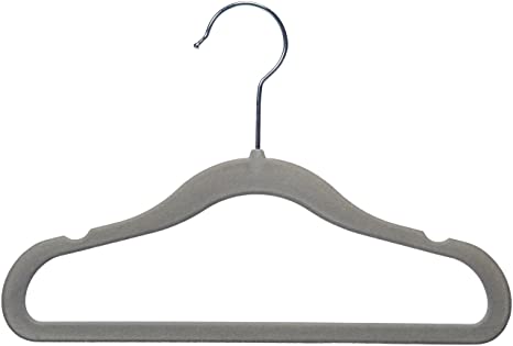 AmazonBasics Kids Velvet Hangers - 50 Pack, Gray