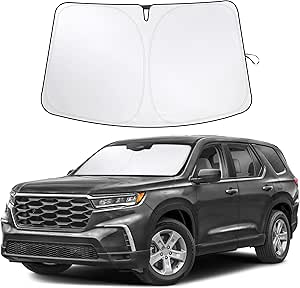 EcoNour Car Windshield Sunshade Compatible for Honda Pilot | 210T Polyester Material Car Window Sunshade | Protection from UV & Sun Glare| Custom Made Fit for Honda Pilot 2016-2024