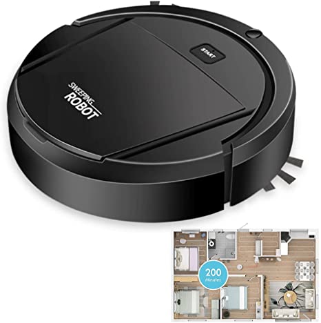 Sweeping Robot,Robot Vacuum Cleaner,Integral Memory Multiple Cleaning Modes Vacuum Best for Pet Hairs,Cleans Hard Floors to Medium-Pile Carpets,1800pa Super-Strong Suction,Ultra Slim Quiet