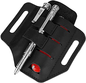 VIPERADE PJ13-S Small Multitool EDC Leather Sheath, Knife Sheath/Flashlight Holster for Leatherman/Gerber/Victorinox Swiss Army Multitool, Organizer Sheath for Knife/Flashlight/Tactical pen (Black)