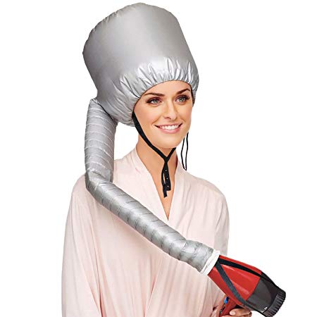 Aisilk Portable Hair Dryer Bonnet Attachment for Hair Styling, Hair color, Hair condition and more - Silver