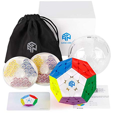 D-FantiX Gan Megaminx Cube Stickerless 3x3 Megaminx Speed Cube Gans Megaminx Magnetic M GES V3 System 3x3x3 Pentagonal Dodecahedron Cube Puzzle Competition