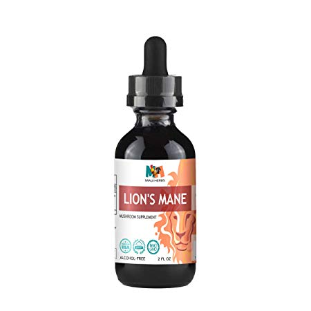 Lion's Mane Tincture Alcohol-Free Liquid Extract, Organic Lion's Mane Mushroom (Hericium erinaceus)