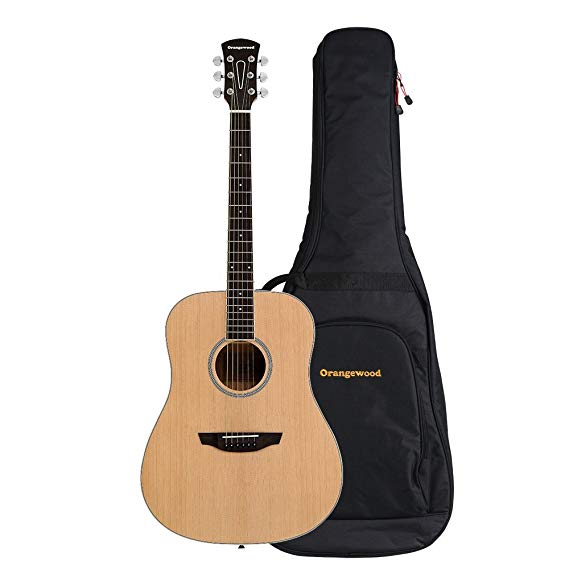 Orangewood Manhattan Dreadnought Acoustic Guitar with Spruce Top, Ernie Ball Earthwood Strings, and Premium Padded Gig Bag Included