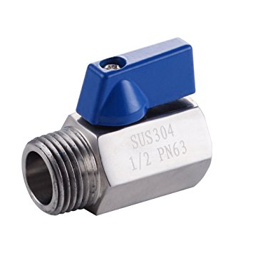 KES Shower Head Shut-Off Valve Ball Valve 1/2-Inch IPS SUS304 Stainless Steel Polished Finish, K1145