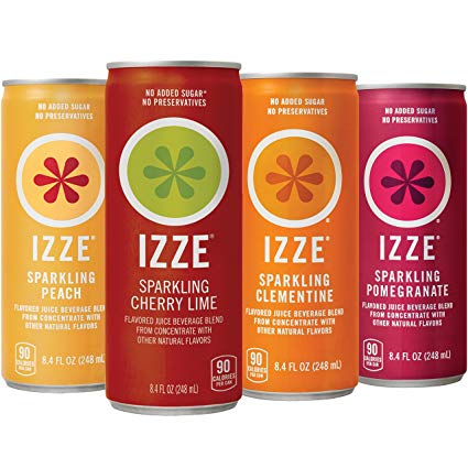 IZZE Sparkling Juice, 4 Flavor Sparkling Sunset Variety Pack, 8.4 oz Cans, 24 Count