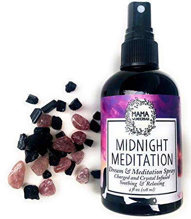 MAMA WUNDERBAR Sleep Spray Midnight Meditation - Dream Spray - Linen, Lavender, Tulsi, Elemi. Crystal Infused Pillow Mist.