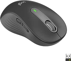 Logitech Signature M650 L Left Souris sans fil - Pour Grandes Mains Gauches, Pile 2 ans, Clics Silencieux, Boutons de Côtés Programmables, Bluetooth, PC/Mac/Multi-Device/Chromebook - Graphite