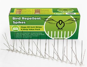 Bird Spikes (13ft kit), Repellent Deters Birds Large/small: Pigeons, Sparrows, Grackles, Ducks. Deterrent Keeps Birds Away, Works with Tape, Netting. Scare Pests, Stop Nesting, Silicone Glue Included.