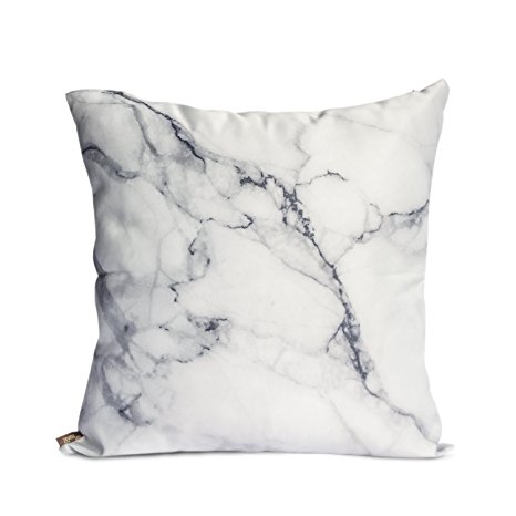 OJIA Luxury Home Decorative Soft Silky Satin Marble Texture Personalized Throw Cushion Cover / Pillow Sham (18 X 18 Inch)