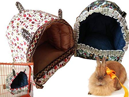 Mkono Cozy Hut Hamster Hammock Hanging Bed House Habitats Cage for Hamster Gerbil Chinchilla Guinea Pig Ferret Hedgehog, M